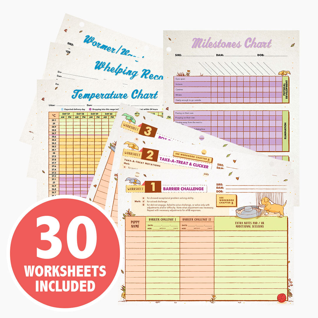 Chart and Worksheet Refill Sheet for Puppy Culture Workbook