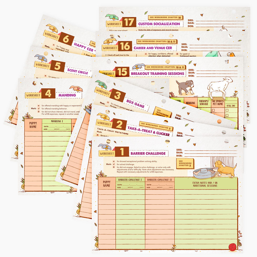Chart and Worksheet Refill Sheet for Puppy Culture Workbook